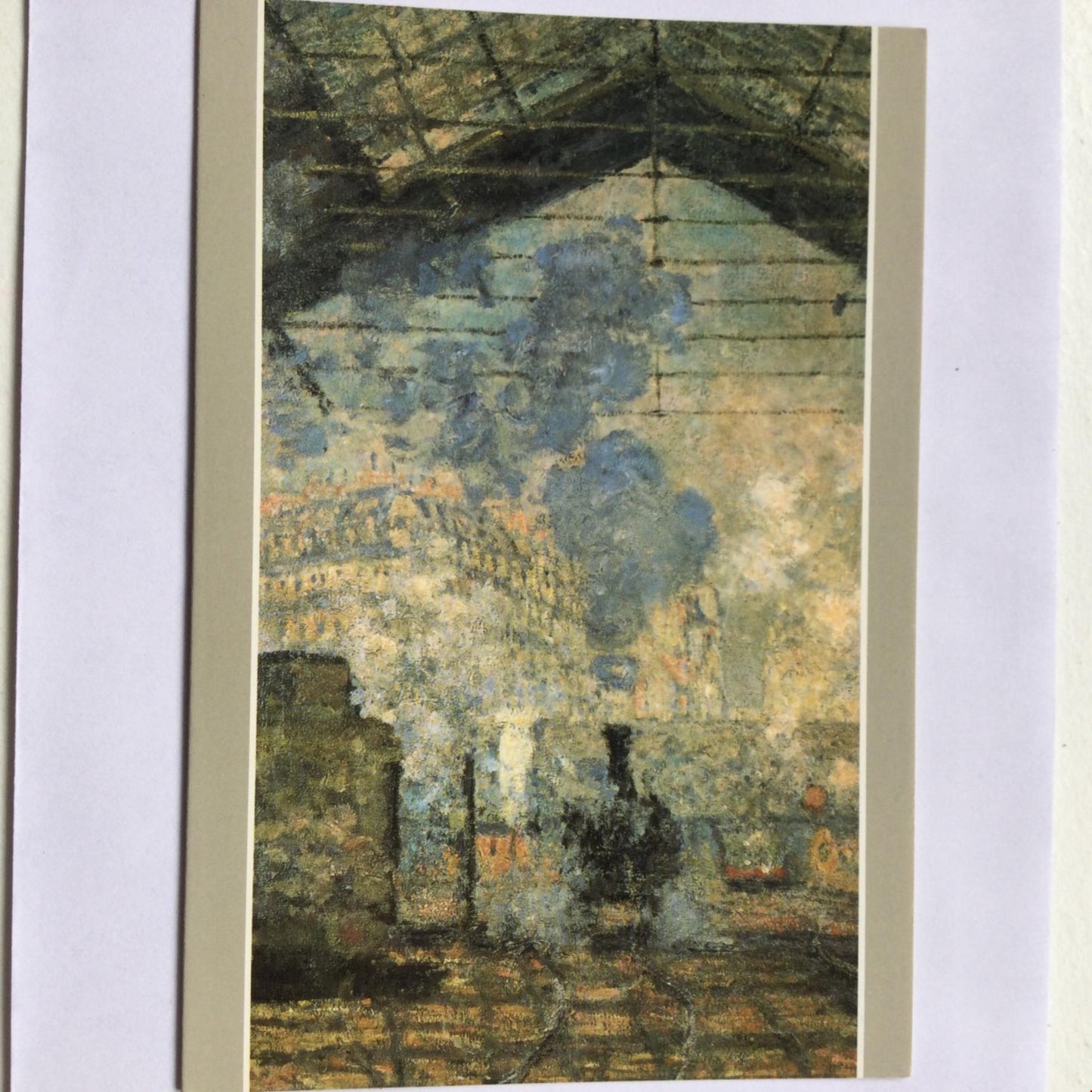 MONET LA GARE ST LAZARE Impressionist train painting Blank Card, No Envelope