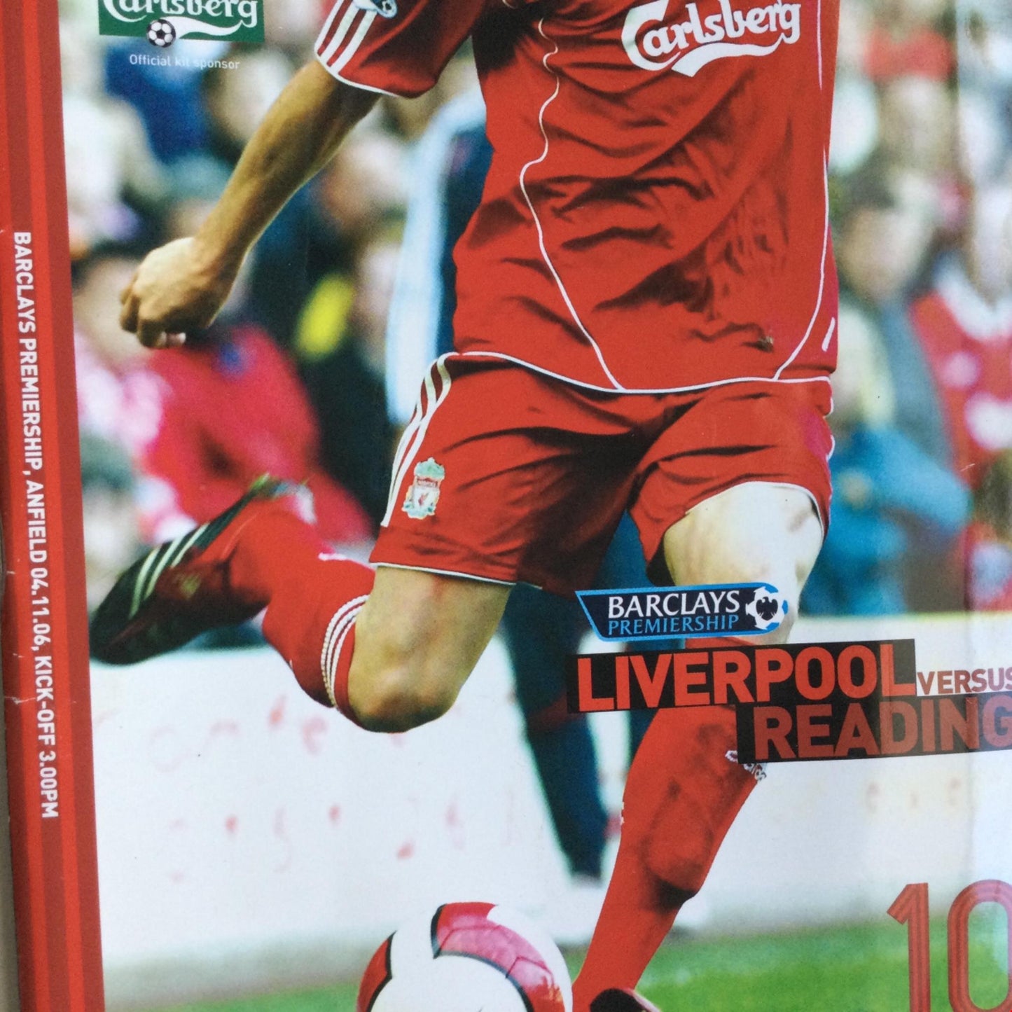 LIVERPOOL football programme 2006-2007 V Reading. With referee match report