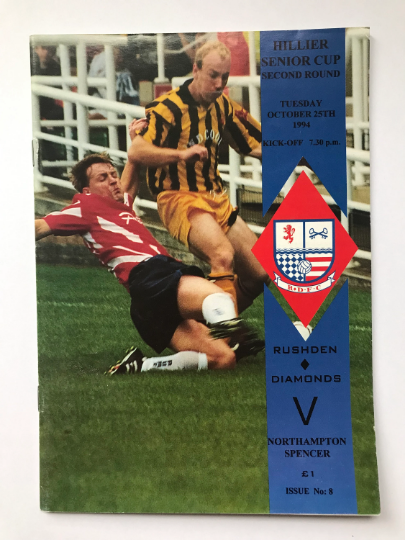 Football Programme Vintage 90s RUSHDEN DIAMONDS V NORTHAMPTON SPENCER 1994 Oct