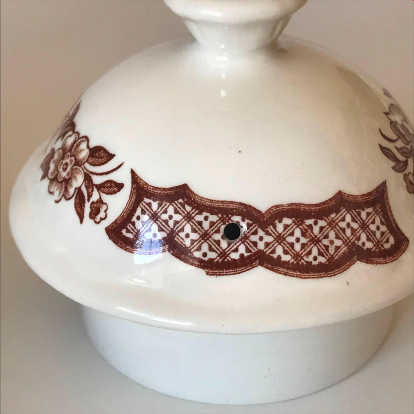 Alfred Meakin 1970s Fair Winds SPARE COFFEE POT LID brown China & America