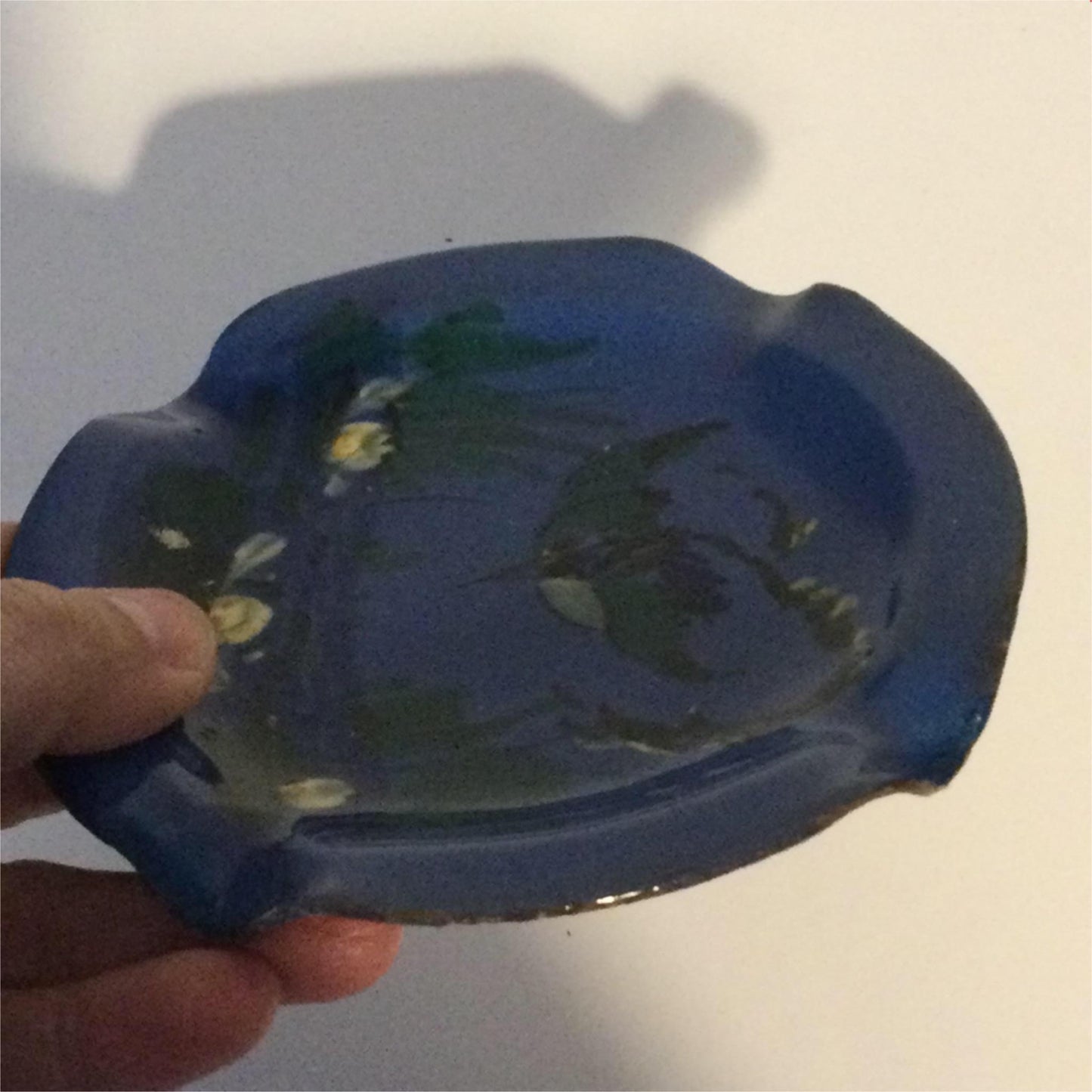 Blue Devon Ware ASHTRAY Kingfisher design Made in Torquay 12.5cm diameter