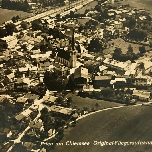 Vintage Antique postcard from German Reich to England PRIEN AM CHIEMSEE BAVARIA