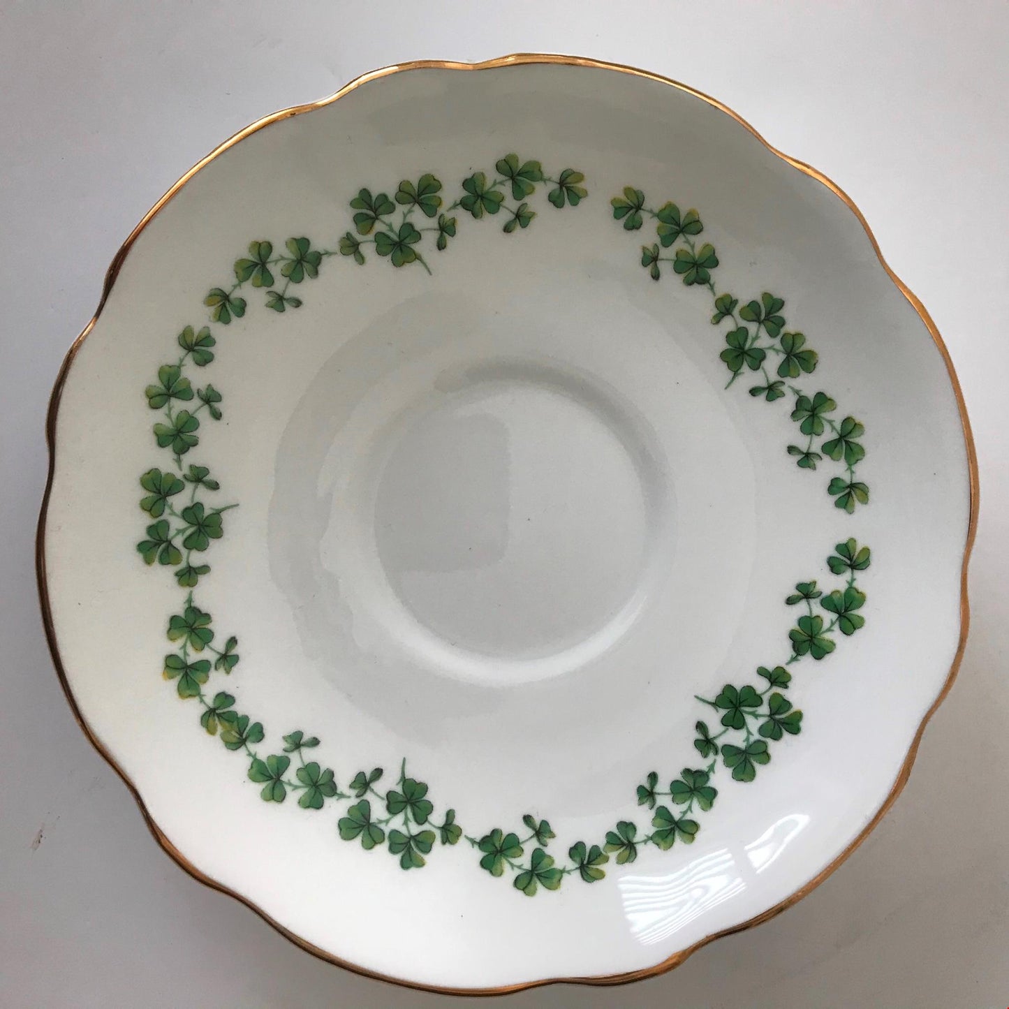 Spare saucer 1960s Vintage Regency English Bone China Shamrock Clover Leaf