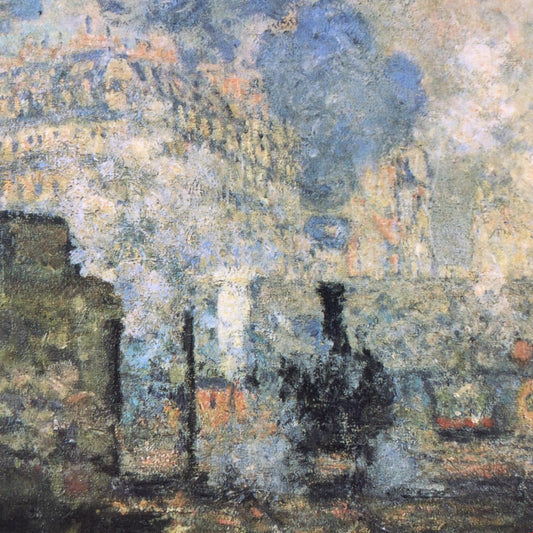 MONET LA GARE ST LAZARE Impressionist train painting Blank Card, No Envelope