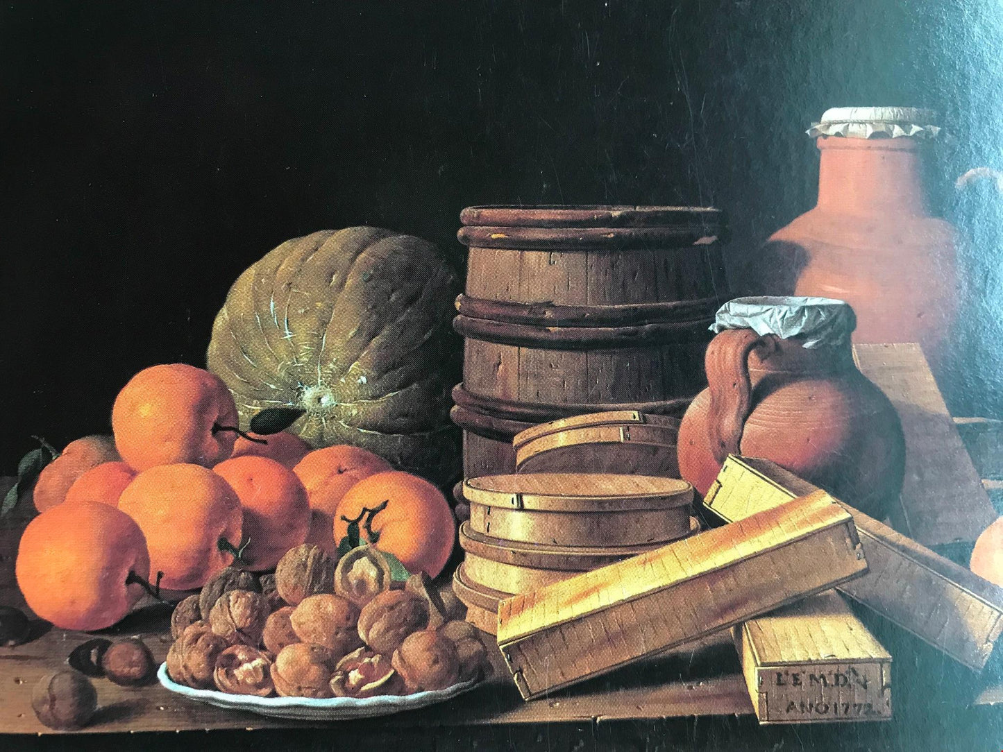 Postcard LUIS MELENDEZ STILL LIFE WITH ORANGES AND WALNUTS