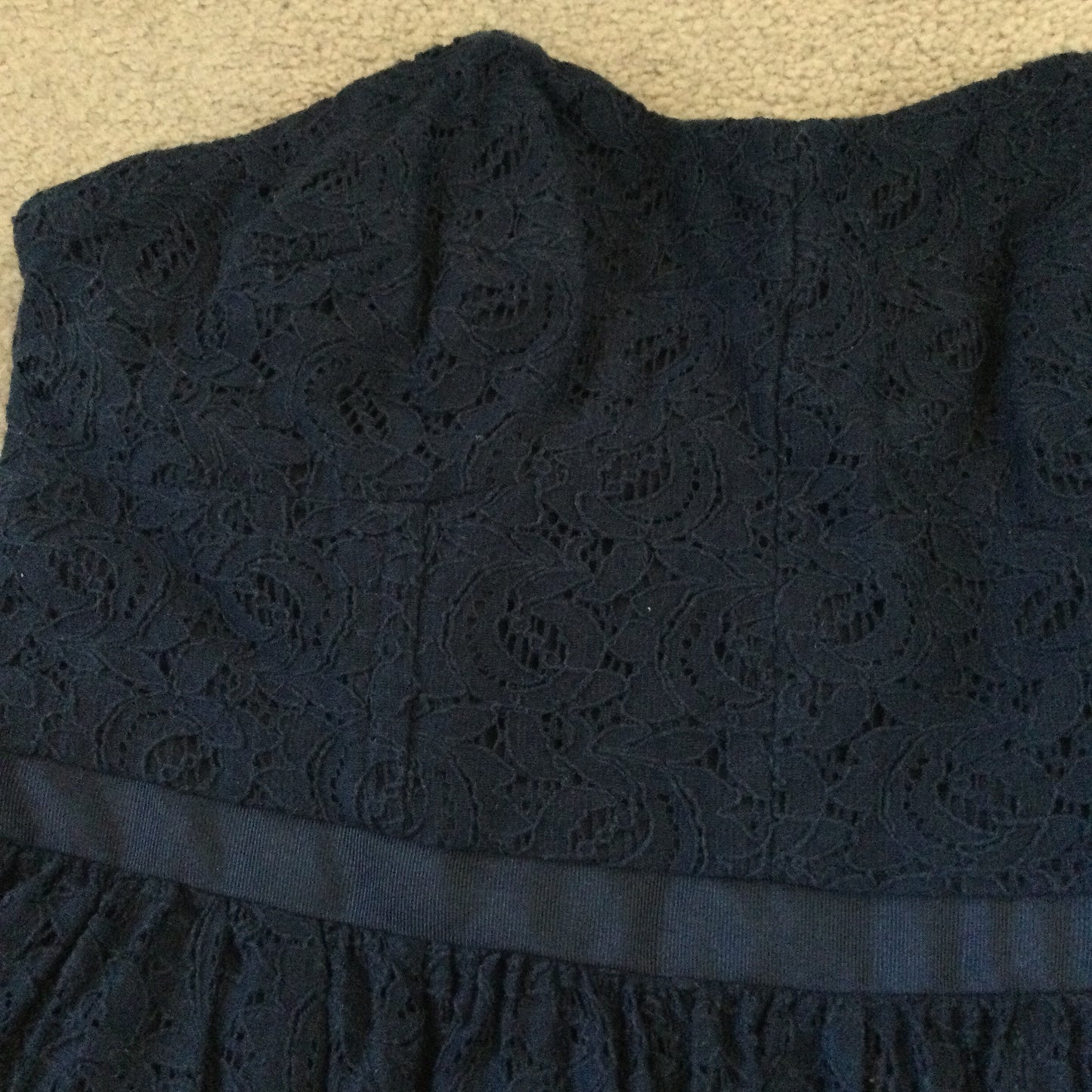 Jack Wills Navy Lace Strapless Dress Size 10 Party Prom Cocktail Christmas