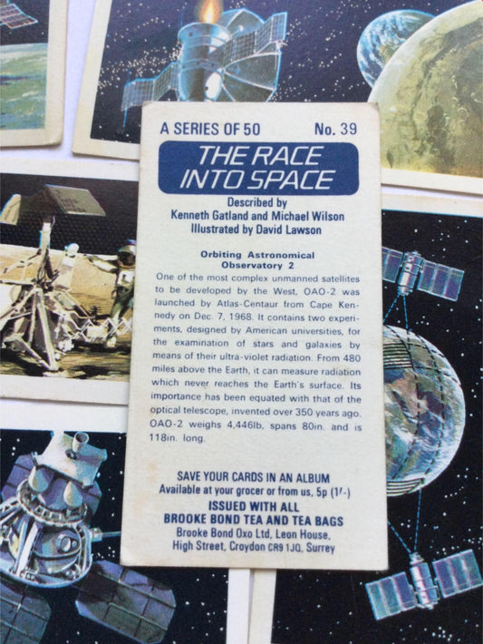 THE RACE INTO SPACE Brooke Bond Tea Cards - sold individually- take your pick