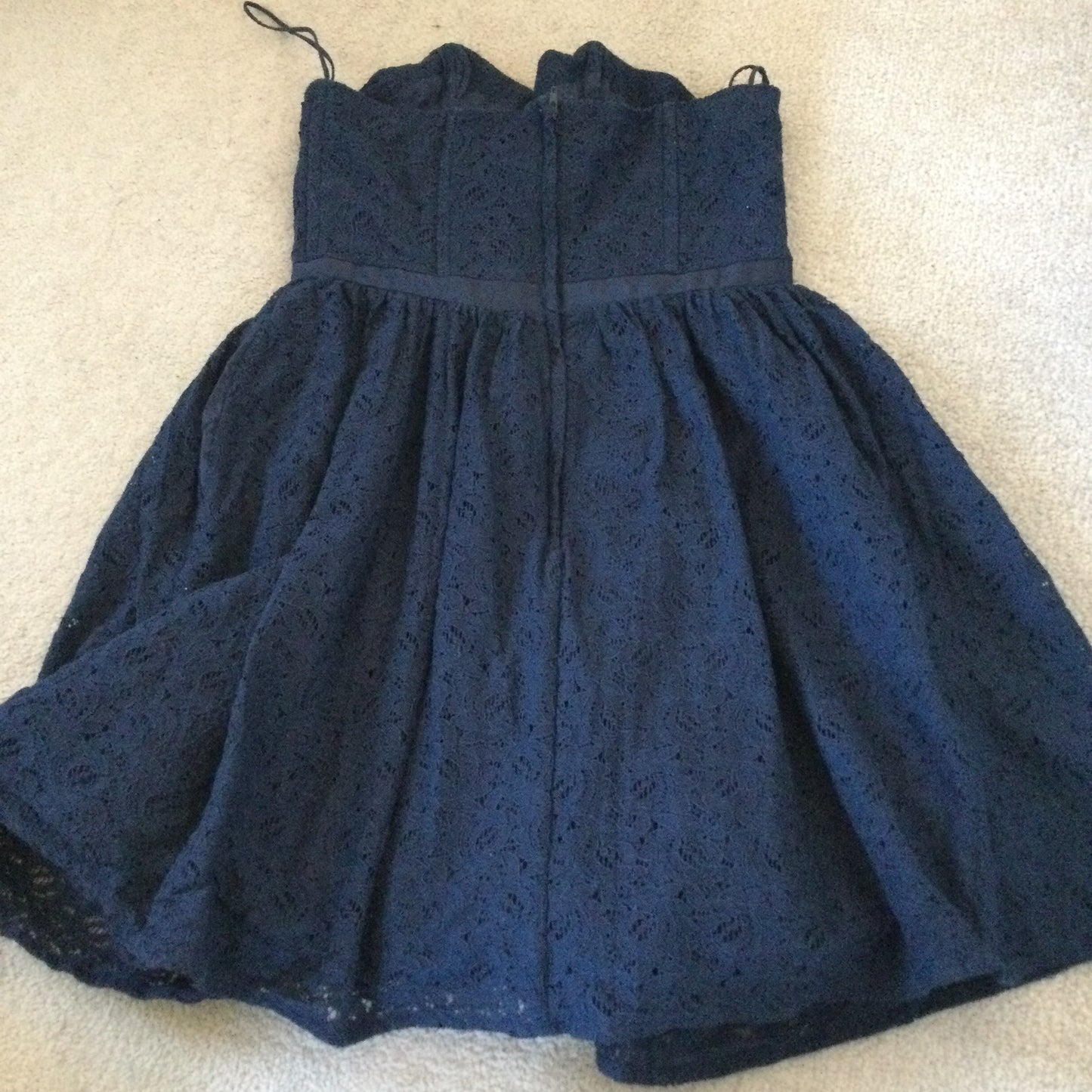 Jack Wills Navy Lace Strapless Dress Size 10 Party Prom Cocktail Christmas