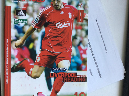 LIVERPOOL football programme 2006-2007 V Reading. With referee match report