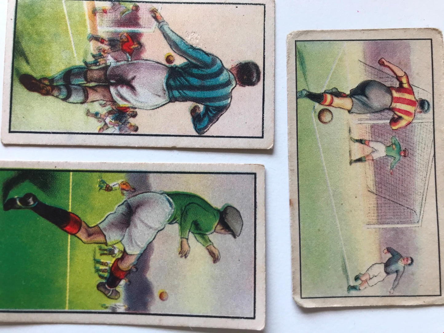 3 vintage 1930s BAT Japanese football cigarette cards. From 1934 nos. 5 7 and 42