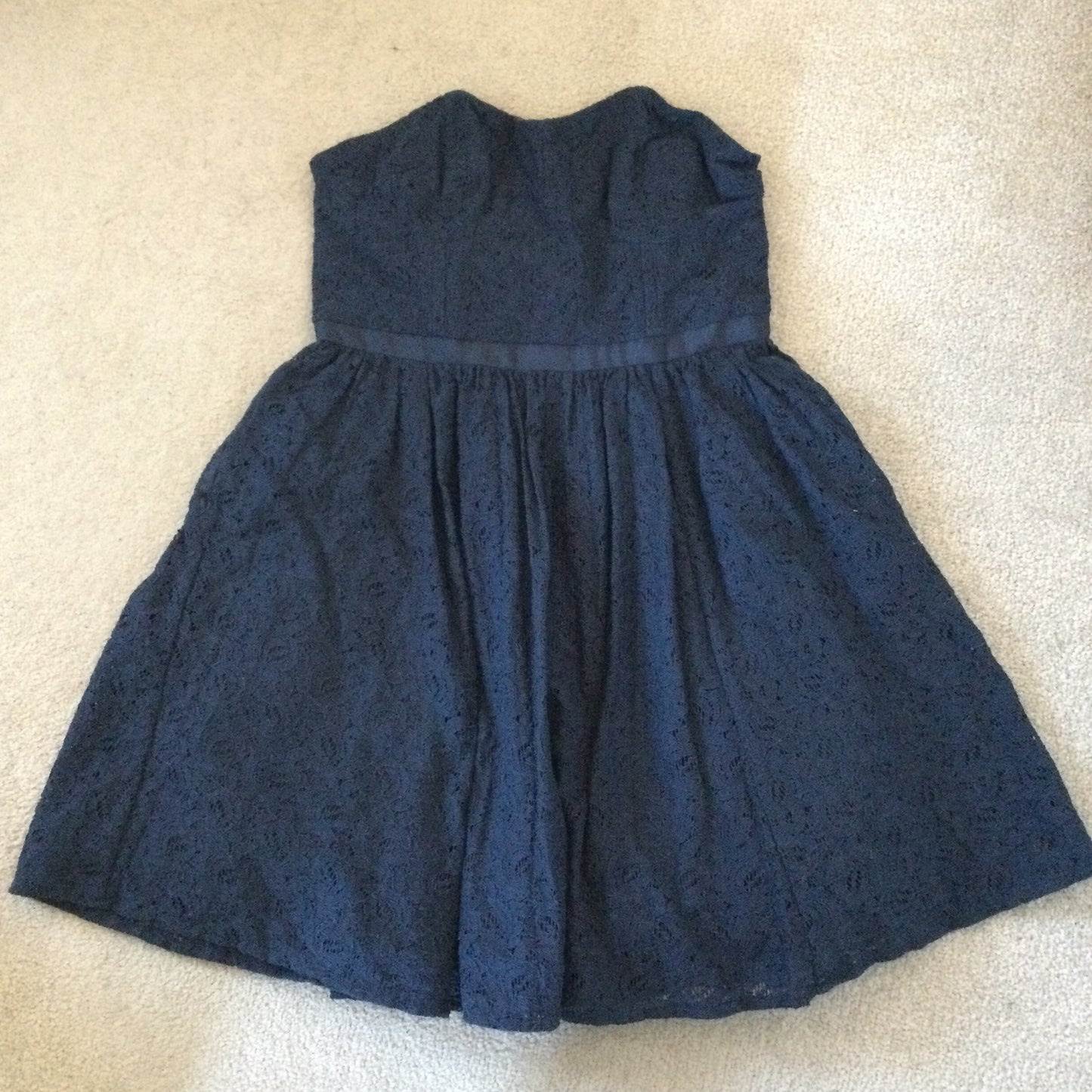 Jack Wills Navy Lace Strapless Dress Size 10 Party Prom Cocktail Christmas