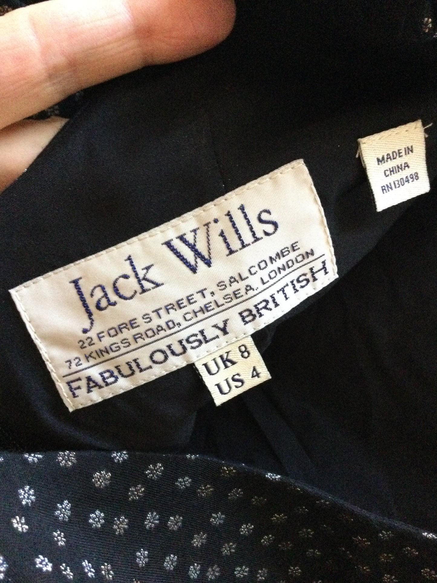 Ladies Jack Wills Black Silver and Gold Bubble Dress Size Uk 8 Small Party Evening Prom Christmas